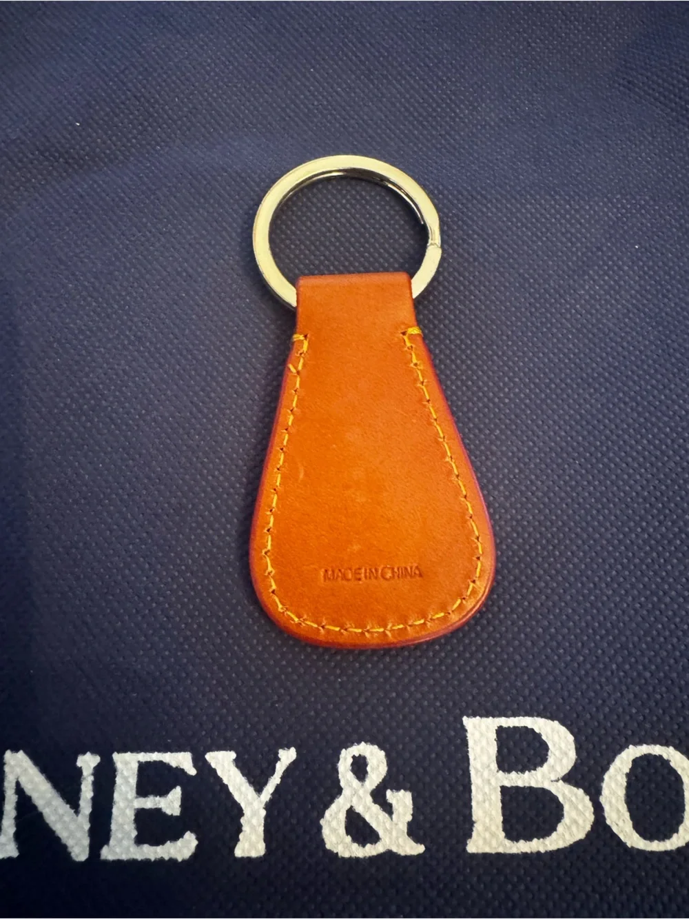 Dooney & Bourke Orange Leather Key Fob